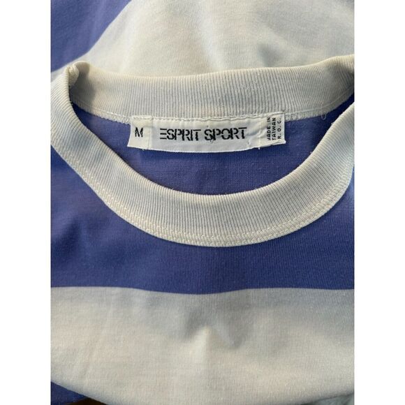 Vintage ESPRIT SPORT Women’s M OVERSIZED Purple Striped T- Shirt Tank Top Boxy - Picture 6 of 6